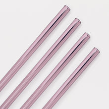 Load image into Gallery viewer, Rose Pink Glass Straw Set