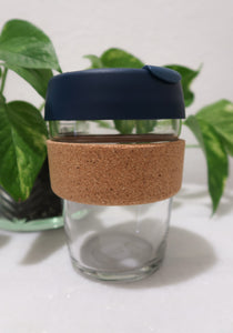 KeepCup 12oz Reusable Coffee Cup. Toughened Glass Cup & Natural Cork Band.  12-Ounce/Medium, Press